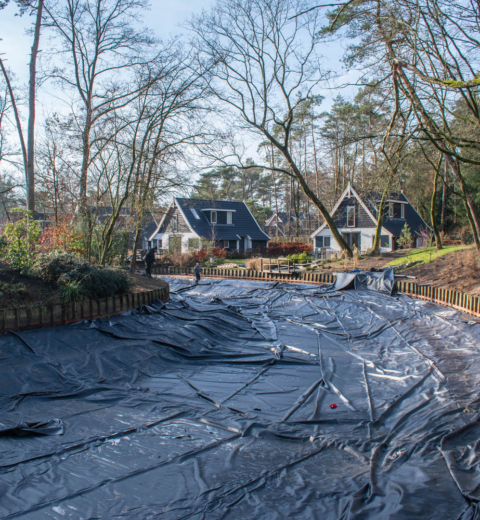 Vijverfolie op vakantiepark, Otterlo