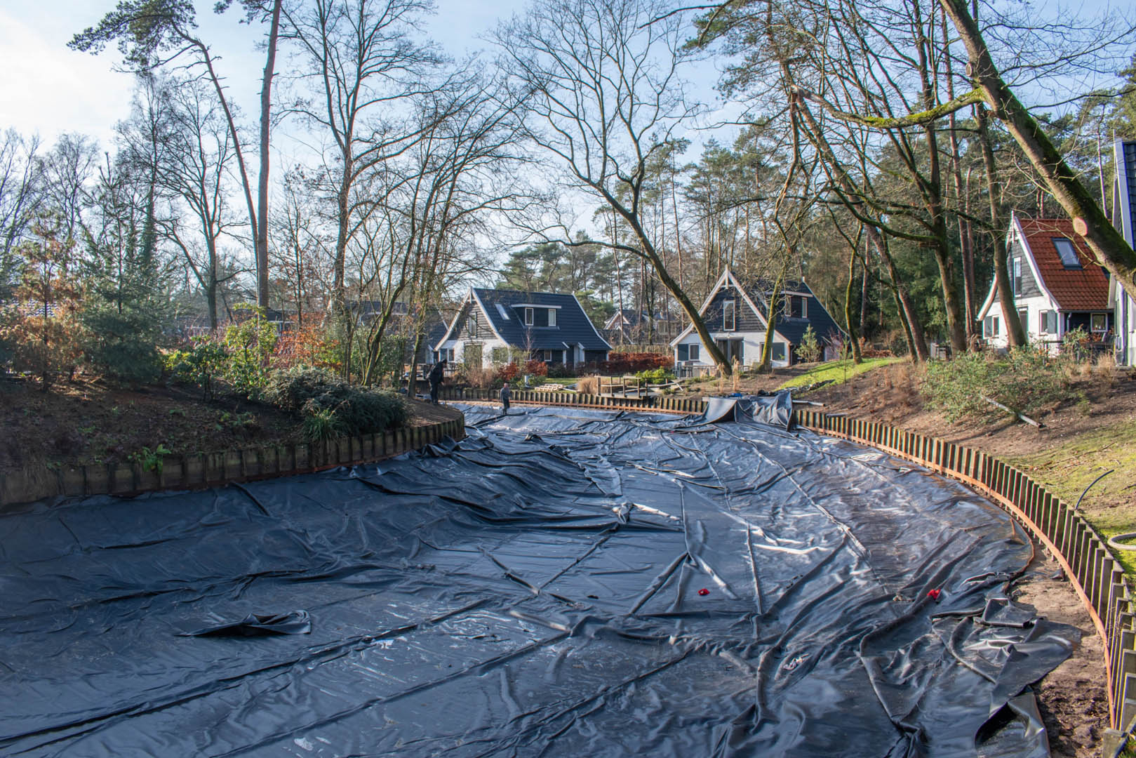 Pond liner for holiday park, Otterlo