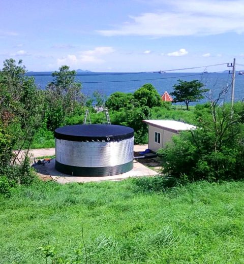 Water storage at a desalination plant, Thailand