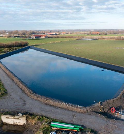 Excavated basin for the irrigitation of agriculture, the Netherlands
