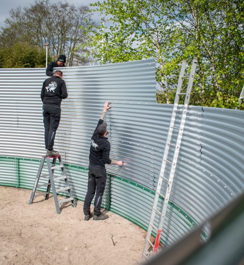 Water tank at garden centre, the Netherlands